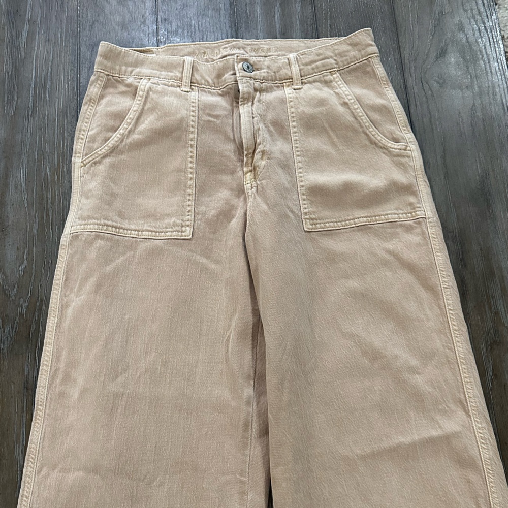 American Eagle Outfitters Tan Wide Leg Jeans - Picture 3 of 11